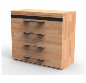 Obrázok pre Vysoká masívna komoda M4Z, BUK prírodný