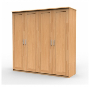 Obrázok pre Vysoká masívna skriňa UNI4 DDDD, BUK prírodný