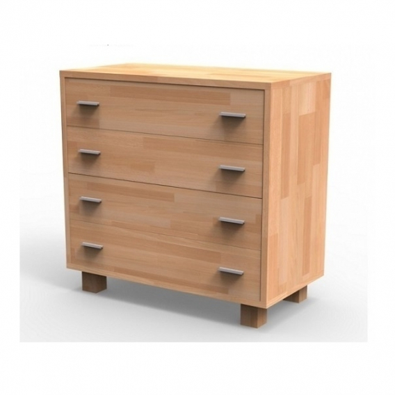 Obrázok pre Pevná masívna komoda K4Z, BUK prírodný